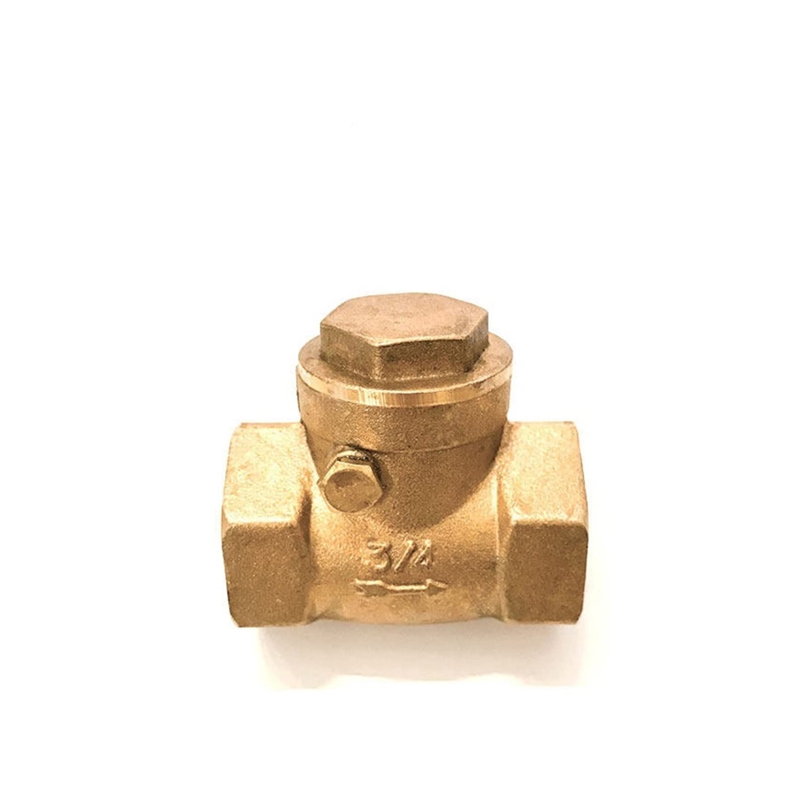 Valvola 1/2" 3/4" 1" 2" 3" 4" Valvola di ritegno orizzontale in ottone Valvola di ritegno con filettatura femmina interamente in rame (Specifica : 1") (Size : 0.75 Inch)
