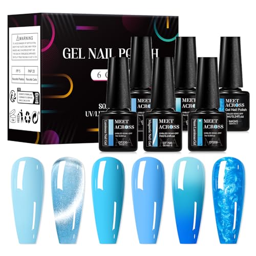 Set esmalte de uñas en gel 6 pcs colores glitter miniatura 1