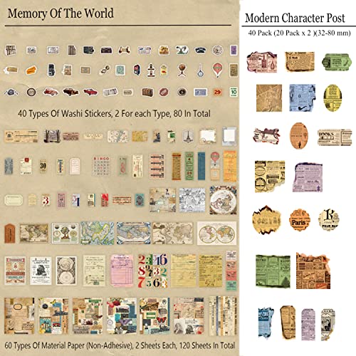 240Pcs Vintage Scrapbook Stickers For Journaling - Industrial Age Stickers Aesthetic Art Junk Journal Planner Stickers Scrapbook Paper Scrapbooking Stickers Kit #TOP1