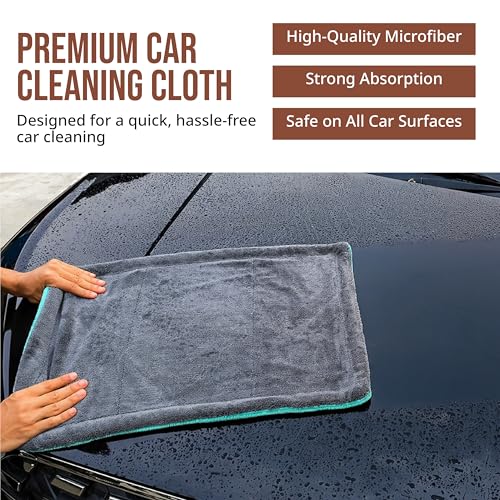 Image of Microfiber Cloth (Pack of 1) - 60x40 cms - 1200 GSM | Thick Lint & Streak-Free Multipurpose Cloths - Automotive Microfibre Towels for Car, Bike Cleaning, Washing & Detailing (Grey)