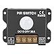 ViaGasaFamido PIR-Bewegungsschalter, PIR-Schalter Bewegungssensor 30 A 12 V-24 V LED-Infrarot-Sensor-Controller mit Automatischem Schalter für Bewegungsaktivierte Schalter
