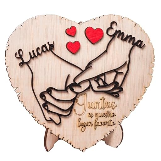 Regalo San Valentin mujer hombre Placa Corazón Personalizada con Nombres –Romántico para Parejas – Aniversario y Bodas – Olesea | Ya disponible en tu tienda friki favorita! En mundofriki.es!