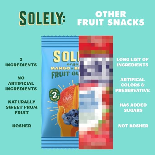 Image of SOLELY - Organic Mango & Blueberry Whole Fruit Gummies (Pack of 6 Boxes)
