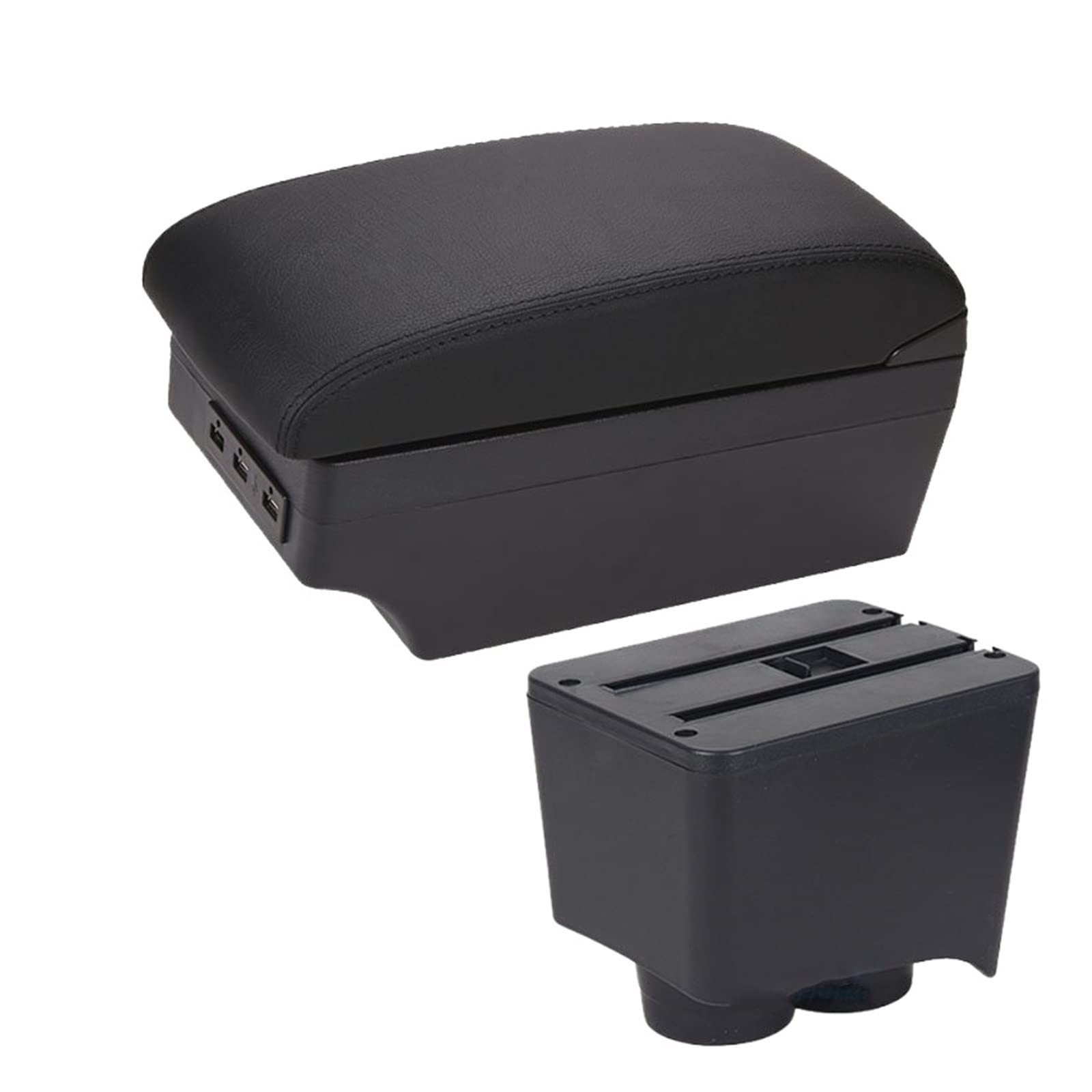 Baiqimv For VW For Polo 9N 3 2002-2009 Car Armrest Box Retrofit Parts Storage Box Car Interior Accessories USB(A2 7USB)