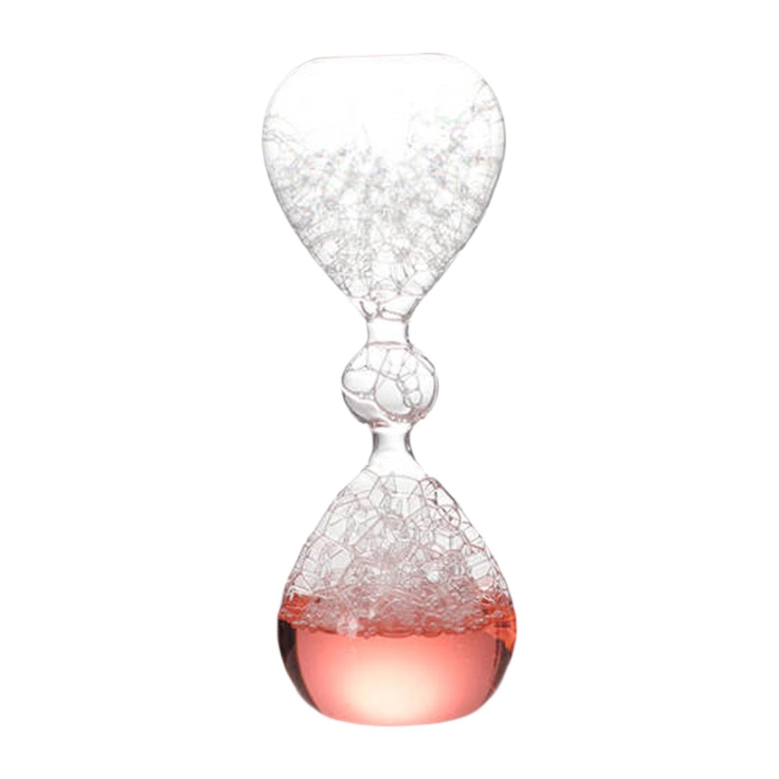 Reloj de arena de burbujas cantantes decorativo con movimiento de líquido rosa