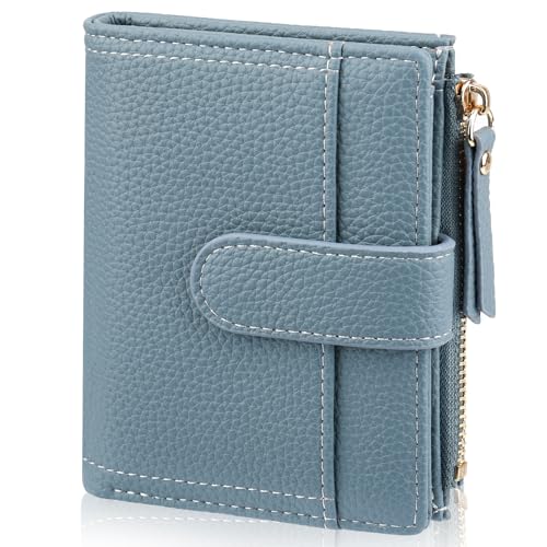 Deepton Damen Geldbeutel Klein, Mini Portemonnaie mit Kartenfächern, Weichem PU-Leder Geldbeutel Mini mit Fächern, Stylisches Portmonee Damen für Den Alltag Und Geschäftsreisen(Rosa)