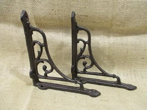 Antique Style Vine Shelf Brace Wall Brackets Cast Iron Metal Corbels 6" X 6 1/2" #TOP29