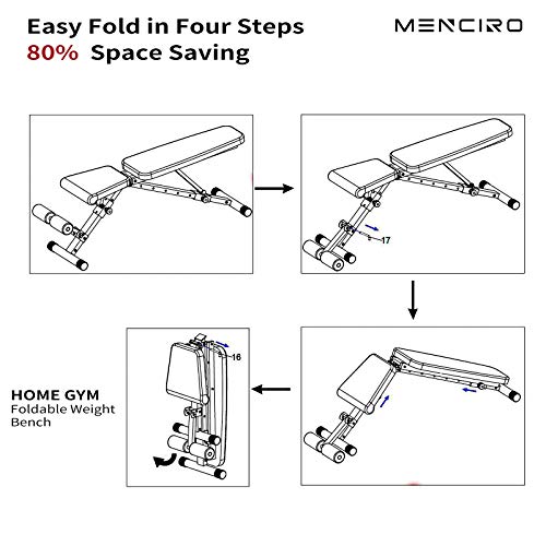 Adjustable Weight Bench 500lbs Capacity Foldable Workout Exercise Fitness Bench with Leg Extension for Weight Lifting Press Ab Exercise Utility Weight Bench for Home Gym Full Body Workout - Home Fitness Guru Adjustable Weight Bench 500lbs Capacity Foldable Workout Exercise Fitness Bench with Leg Extension for Weight Lifting Press Ab Exercise Utility Weight Bench for Home Gym Full Body Workout - Image 6