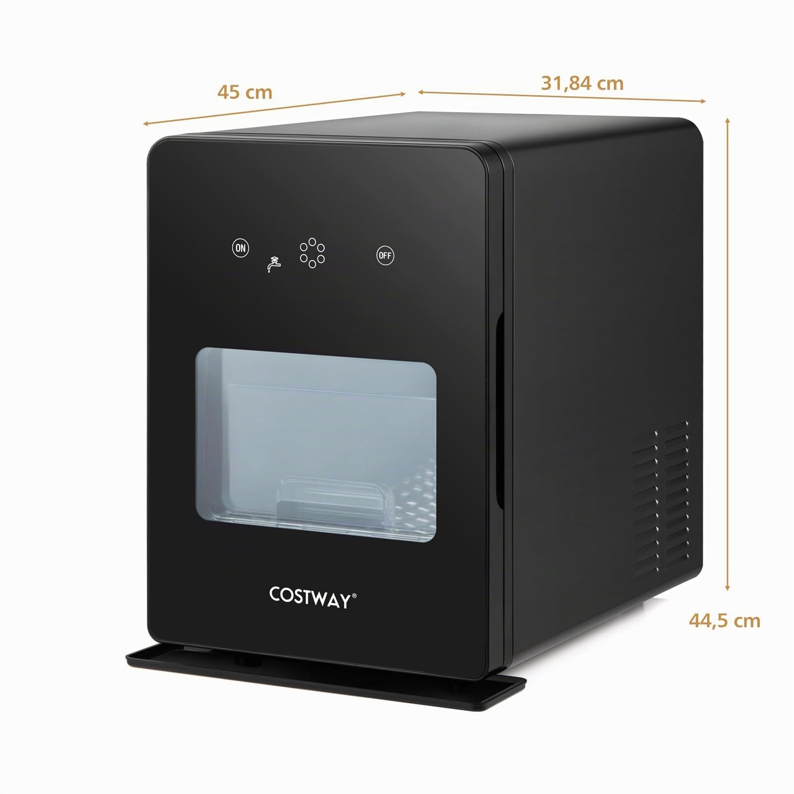 COSTWAY Máquina de Hielo de Sobremesa, 150 Bolas/Día, 4 Bolas de 5 cm | Maquina de Hacer Hielo Acero Inoxidable, Relleno de Agua Automático y Manual, Autolimpieza para Whisky Cócteles Bourbon
