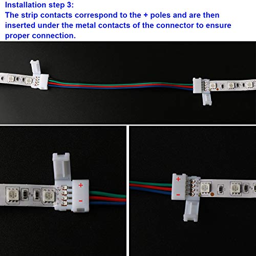 CESFONJER 10 PCS Connettore LED Strip RGB 5050