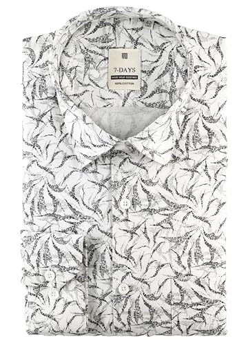 Image of 7-DAYS Men's Premium Formal Printed Shirt - 100% Cotton, Regular Fit, Full Sleeves, with Pocket - Stylish for Special Occasions.