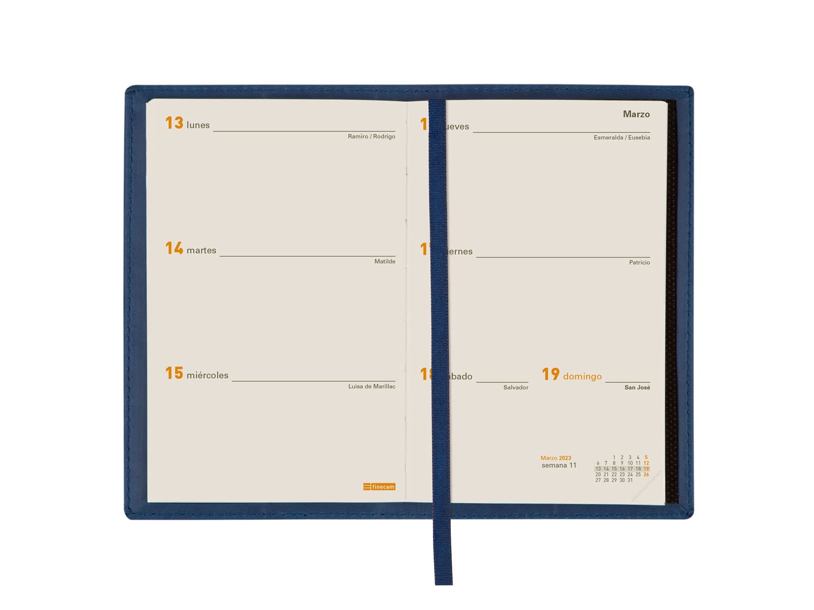 Finocam, Agenda 2023 Flat Ibis Week to View Horizontal Week to View January 2023, December 2023 (12 Months) Spanish Blue - Image 4