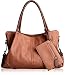 AB Earth PU Leather Women Tote Top Handle Shoulder Handbags Crossbody Bag, M898 (Brown)