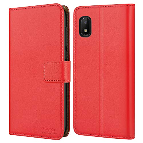 HOOMIL Wallet Case for Samsung Galaxy A10E, [Classic Business Series] Flip Leather Cover - Red