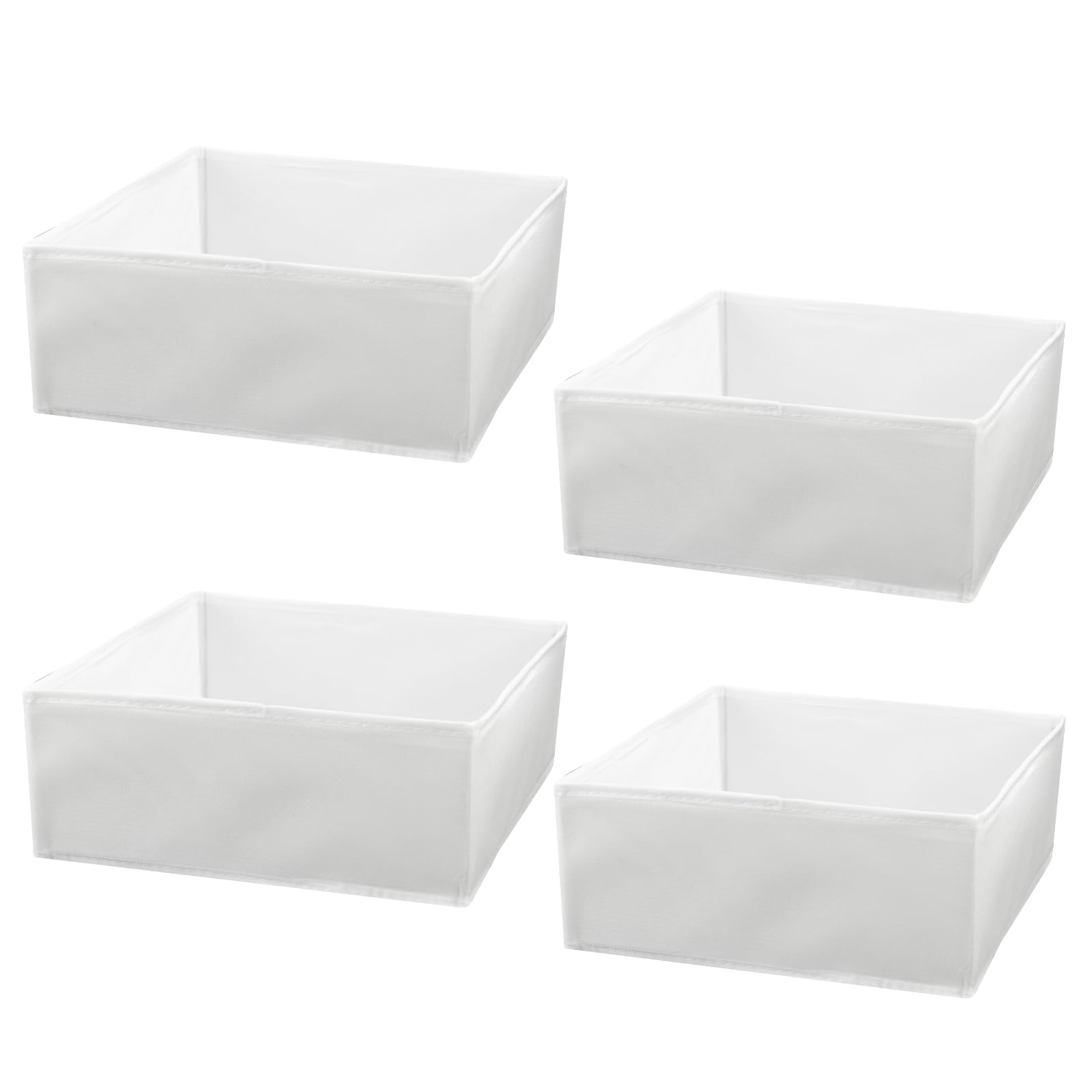 JinZeYou 4 Pcs Drawer Organiser, White, Large, 11x11x4.72 in