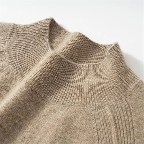 Mnjyihy Men's Half High Collar Cashmere Sweater Casual Long-Sleeved Business Warm Knitted Pullover4