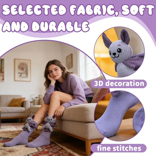 Image of 3D Knit Animal Socks,Cute Hug Hug Socks with Funny Animal Design,Non-Slip Animal Feet Socks for Women Gifts