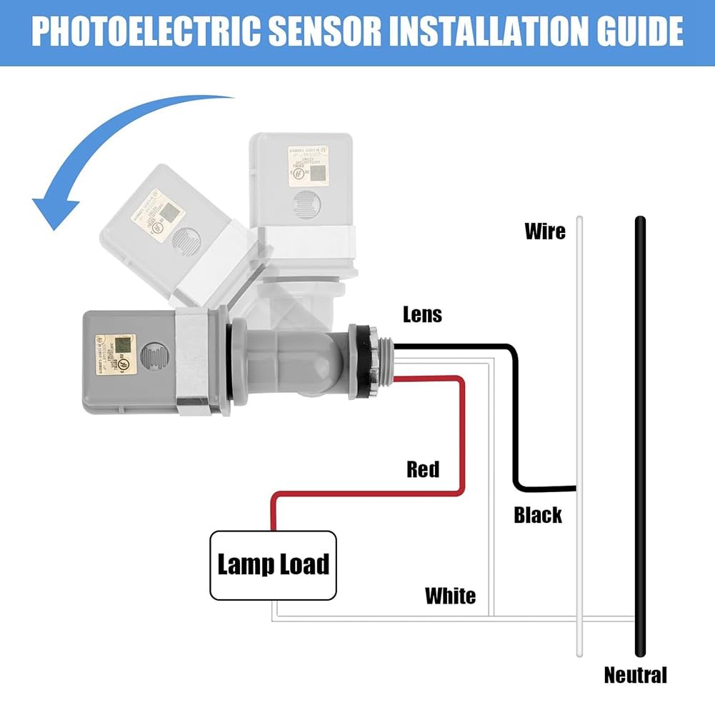 Per Sensori Fotocellula di Illuminazione Esterni 3-Pack 120VAC Crepuscolare All' IP54 Interruttore Fotoelettrico Impermeabile