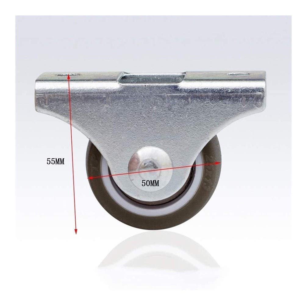 Ruote girevoli per carrelli mobili Ruote girevoli in Gomma, per Trasporto Ruote fisse 25 mm, Ruote di Fissaggio 50 mm, Set da 4 (2 Pollici)