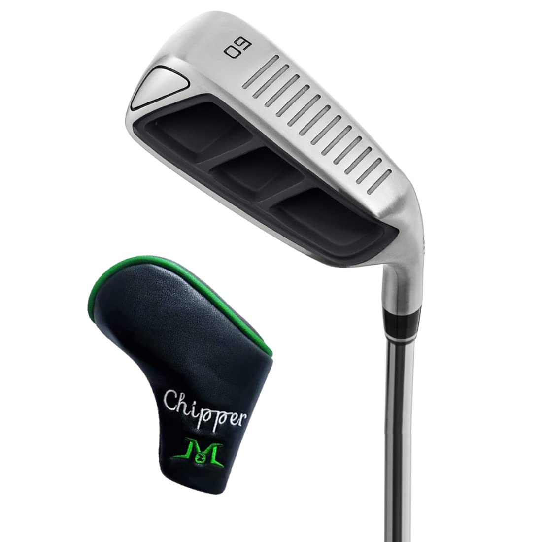 Chipper de golf para hombre, 35, 45, 55, 60 grados, cabeza negra, para zurdos/diestros, acero inoxidable, 35 pulgadas