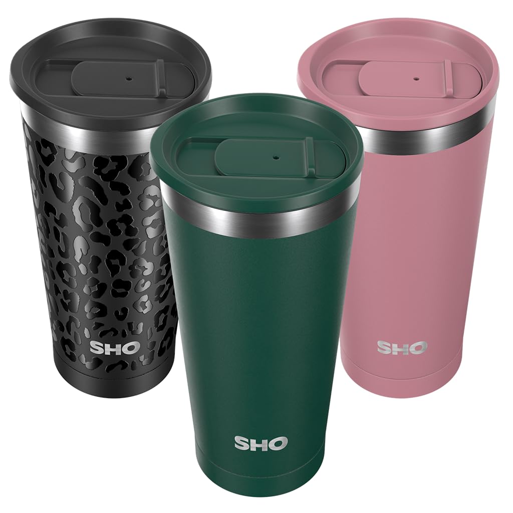 SHO Calix Insulated Stainless Steel Coffee Cup (Forest Green, 500ml)