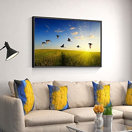 Diamant Peinture Kit 5D Coucher de Soleil paysage en broderie strass carrés 40x100cm