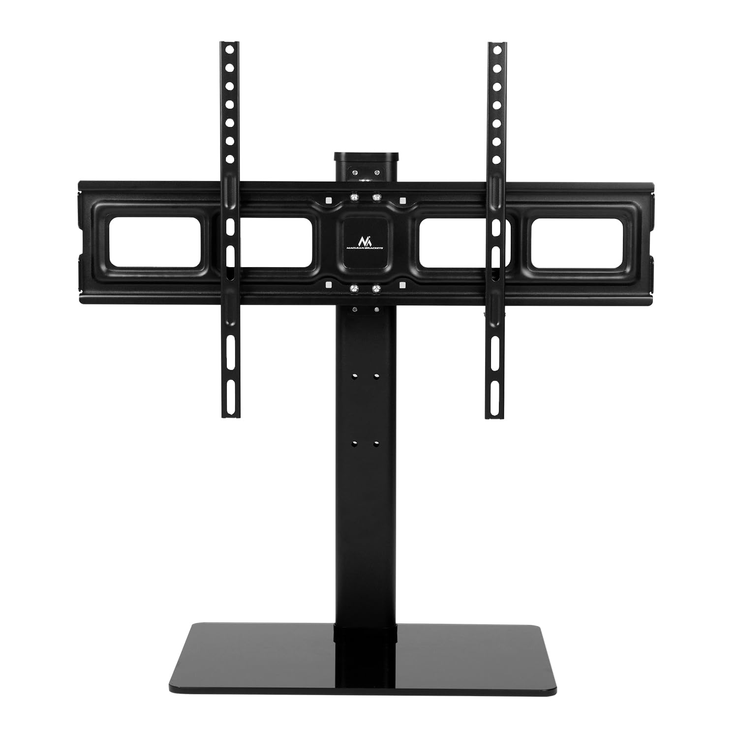 Maclean Universal TV-Ständer für für 32-75" Zoll Fernseher bis zu 40 kg | Höhenverstellbar in 3 Höhen | Max.VESA 600x400 mm | TV Standfuss Fernsehständer | Sockel aus gehärtetem Glas