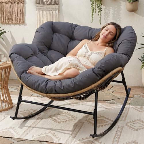 BULEXYARD Papasan Rocking Egg Chair