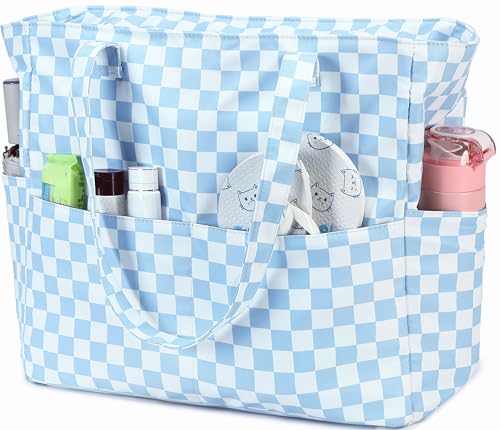 LEDAOU Beach Bag Waterproof Sandproof Women Beach Tote Bag Pool Bag with Zipper for Gym Grocery Travel with Wet Pocket by LEDAOU - Used condition - Image 7