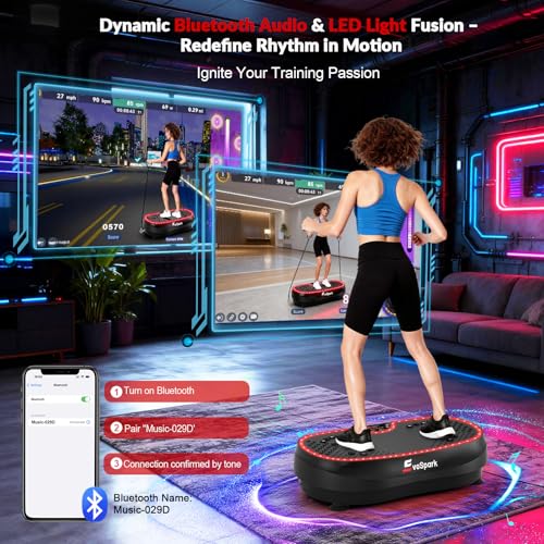 Image of Vibration Plate Exercise Machine, 2026 EvoSpark Dual Motor Vibration Plate for Lymphatic Drainage, 3D & 4D Whole Body Vibration Plates for Weight Loss, Shaker Workout Equipment for Women Men Home