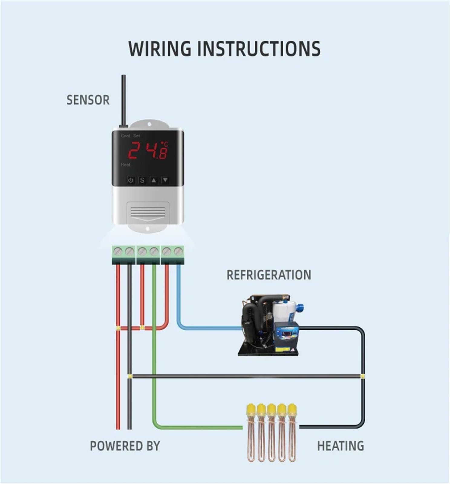 Inteligentny regulator temperatury AC 110-220 V, górny termoregulator z czujnikami NTC 1M, chłodzenie i ogrzewanie z automatycznym przełączaniem