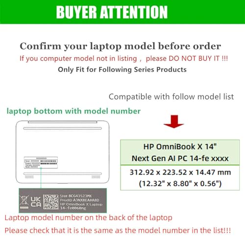 Funda para portátil HP OmniBook X 14" PU cuero desmontable miniatura 2