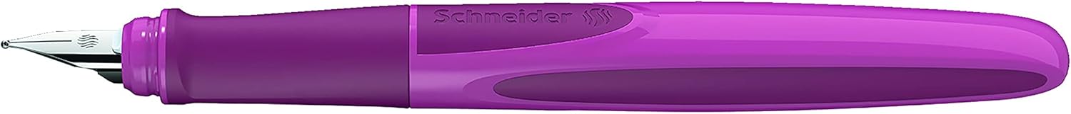 Schneider Ray Fountain Pen M (Medium), Refillable, Boysenberry Barrel, Royal Blue Erasable Ink Cartridge, Pack of 1 Pen (168209)
