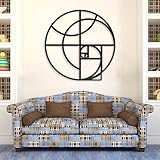 Arte de Pared metálico Minimalista Moderno, decoración para el hogar, proporción áurea, Espiral de Fibonacci, decoración de Pared metálica, geométrico, Fibonacci, Arte matemático, decoración de Sala