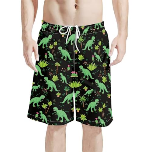 Yewattles Men's Polyester Clear Cool Shorts Casual Elastic Waist Drawstring Summer Beach Shorts