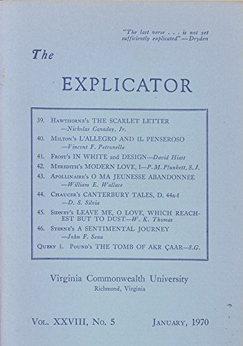 The Explicator Magazine January 1970: Various articles: Amazon.com: Books