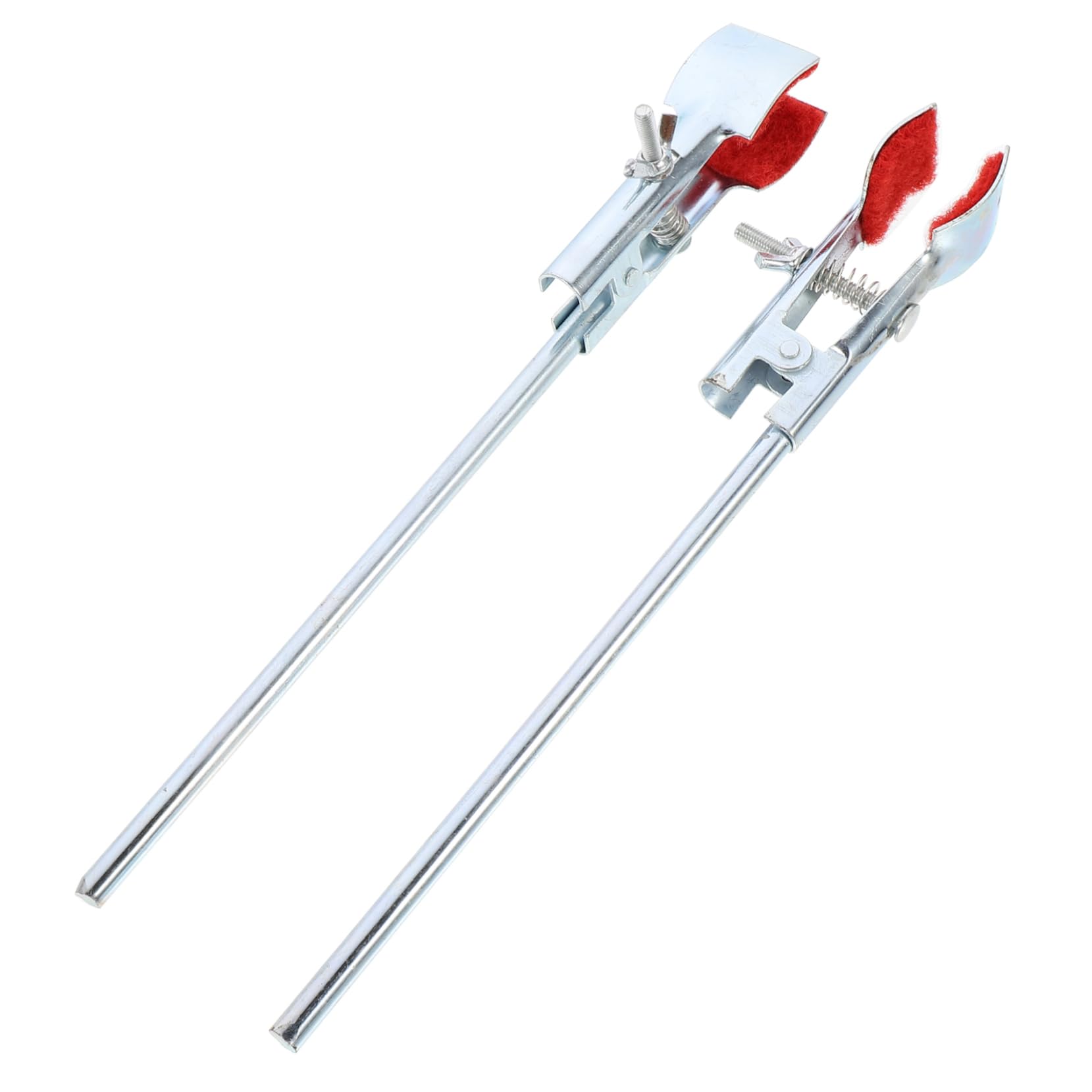 Unomor 2pcs Iron Frame Fixing Clip Flask Laboratory Clamps Support Heavy Adjustable Large Shape Tube Squeezer Stainless Test Tube Clamp Holder Beaker Clamp Carbon Steel Silver