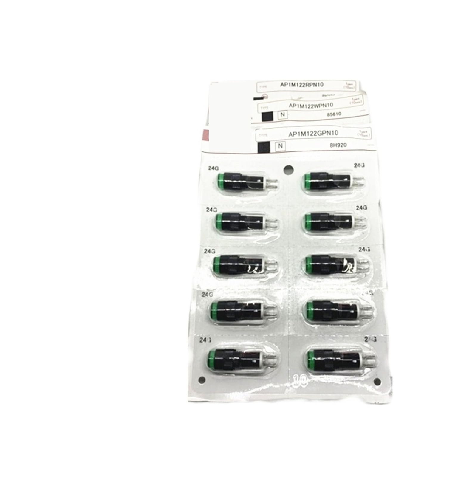 10 Uds. Luz indicadora AP8M222G /222R /222Y /222PW /222A /122G /122R /122Y /122W /122PW AP1M122G /R Luz de señal for Equipos de automatización, Etc.(AP8M222R)