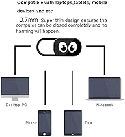 Vista 3 de Cubierta deslizante para cámara web de 0.028 in de grosor – Funda para cámara web para laptop, escritorio, PC, Macboook Pro, iMac, Mac Mini