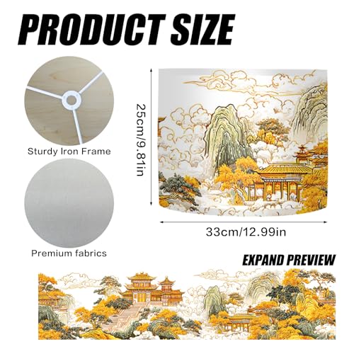 Image of Nuxovilar Lamp Shades Set of 2, 13 inch Top x 13 inch Bottom x 10 inch High (Spider)