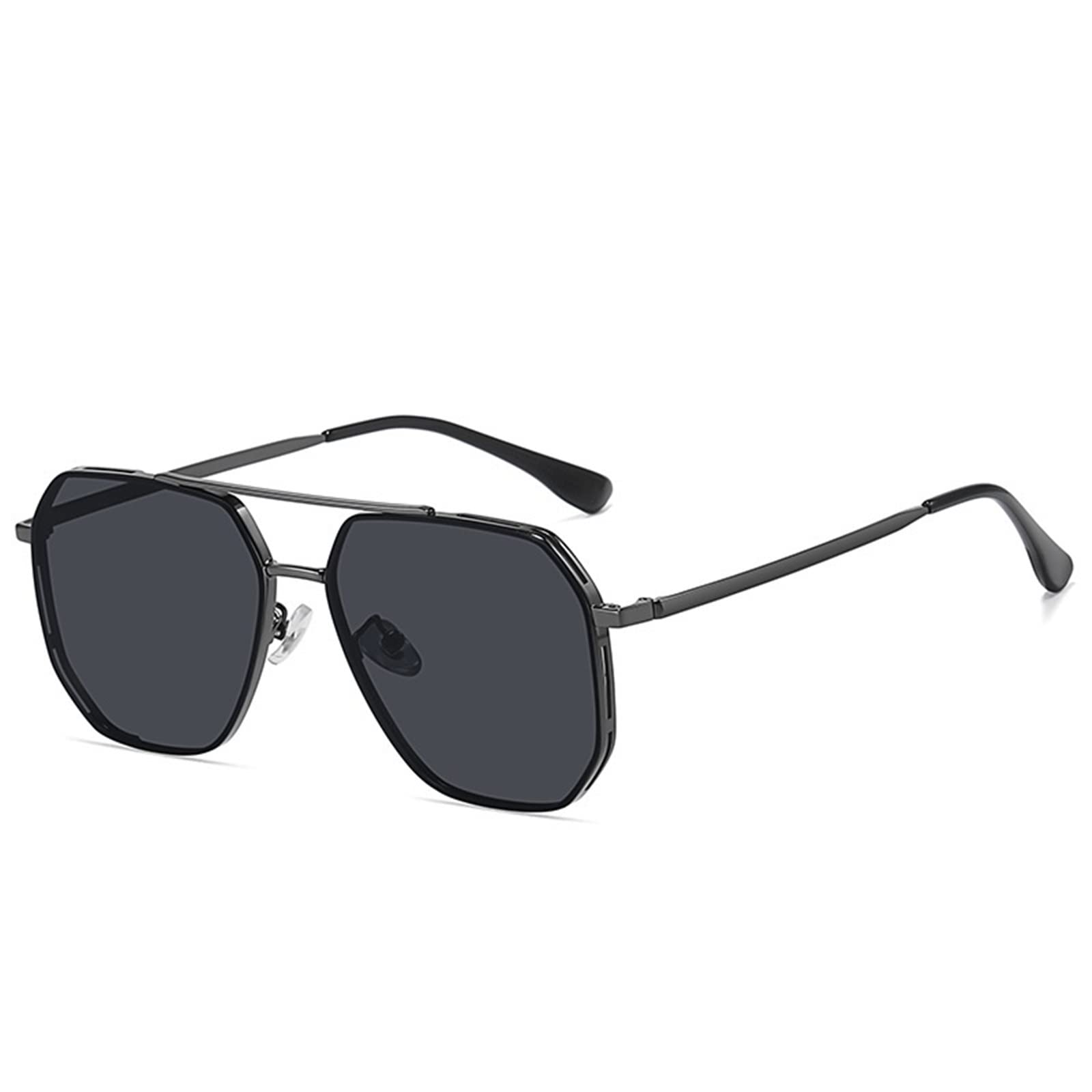 Męskie rowerowe metalowe spolaryzowane okulary przeciwsłoneczne dla kierowców UV400 Retro okulary przeciwsłoneczne dla osób dojeżdżających do pracy Prezent (Color : A, Size : 1)