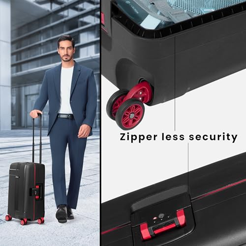 Image of Carlton Vault | Cabin Trolley Bag, 55 Cm Small Hardsided Luggage | 8 Wheels, TSA Lock | Polypropylene | Premium Suitcase for Travel | 5 Year International Warranty | Grey