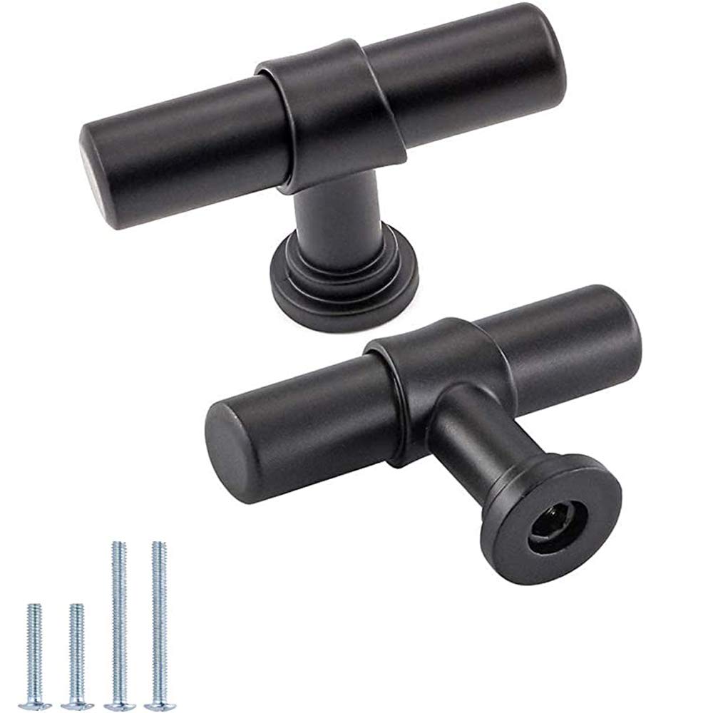 Goldenwarm 20Pcs Black Round Cabinet Handle Black Drawer Knobs Black Handles Modern Cabinet Knobs Single Hole Cabinet Door Knobs for Bathroom Cabinets — image 1
