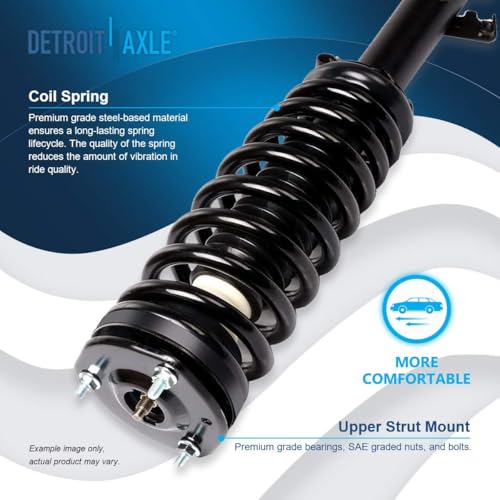 Image of Detroit Axle - Front Struts Kit for 2003-2008 Mazda 6, 2 Struts and Coil Spring Assembly 2 Sway Bars 4 Inner Outer Tie Rods 2004 2005 2006 2007 Replacement Suspension Kit