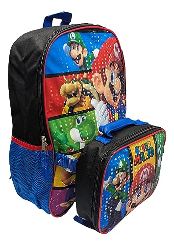 Accessory Innovations Mochila Mario Luigi Bros tamanho completo 40,6 cm com lancheira destacável