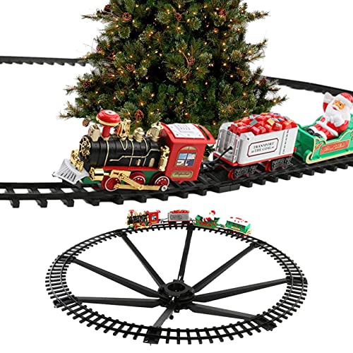 Weihnachtszug Set Spielzeug, Klassisches Kinderspielzeug Mit Licht, Sound Und Schienen, Weihnachts-Eisenbahn-Zugset Mit Schienen Und 4 Autos, Mini-Zugmodell Geschenke Für Kinder Jungen Mädchen