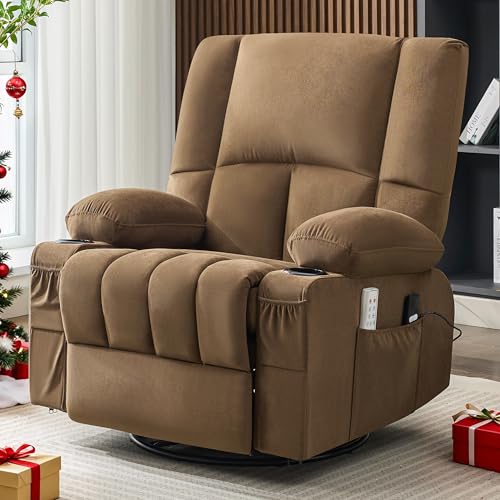Reedvales Oversized Recliner Chairs for Adults, Swivel