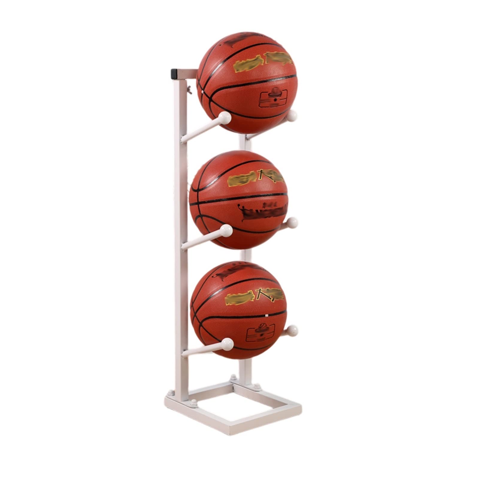 Basketball Storage Display Holder, 3 Layer/4 Layer/5 Layer Sports Ball Organizer Rack, Stadium School Sports Gear Stand with Casters (Color : Black, Size : 5-tier