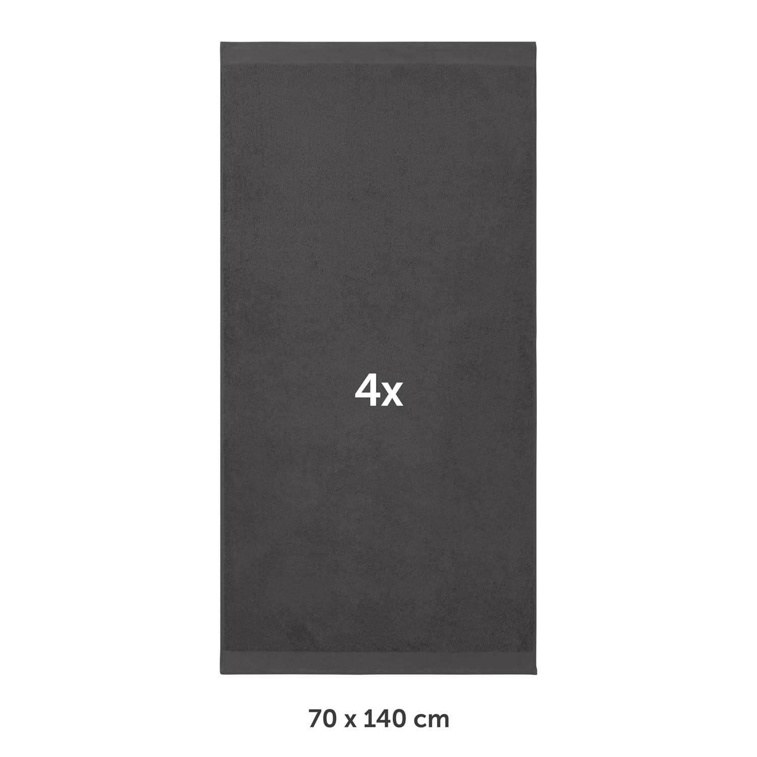 Blumtal Premium Terry Towel Set 4 Pieces 100% Cotton – Oeko-Tex Certified Bath Towels 70 x 140 cm (4X) – Absorbent Towels Washable 60 °C – Shower Towel 70 x 140 cm Anthracite – Bild 2
