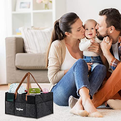 Image of BAYBEE Stylish & Modern Diaper Bag for Mothers for Travel | Large Capacity Storage Diaper Bag | Strong & Sturdy Baby Organizer Storage | Portable & Travel Friendly Diapers Caddy Organizer (Black)